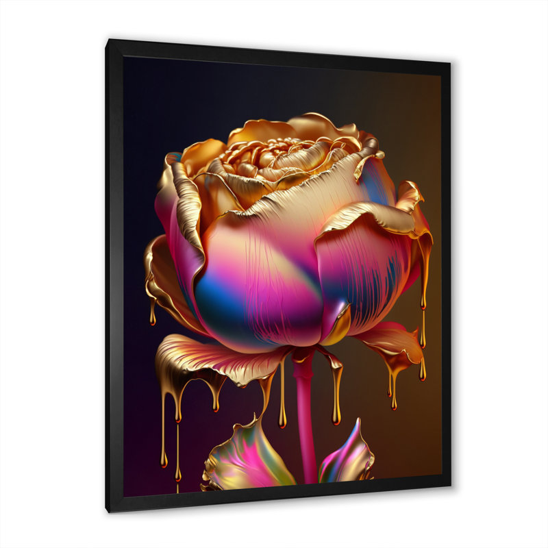 «Bromelton Rainbow Peony», impression sur toile, Impression noire sur toile encadrée, H 20 po x l 12 po x P 1 po