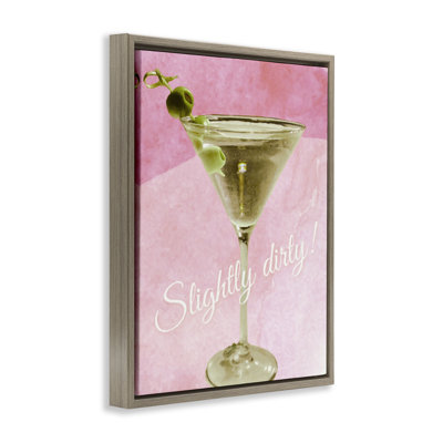  «Slightly Dirty Martini», art mural encadré sur toile flottante par Graffi * Tee Studios