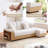 Clitheroe 84.65" Convertible sofa bed with Storage Ottoman, Hidden Drawers and 2 Cup Holders-415498150