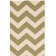 Tapis intérieur / extérieur en coton vert / beige Arneshia