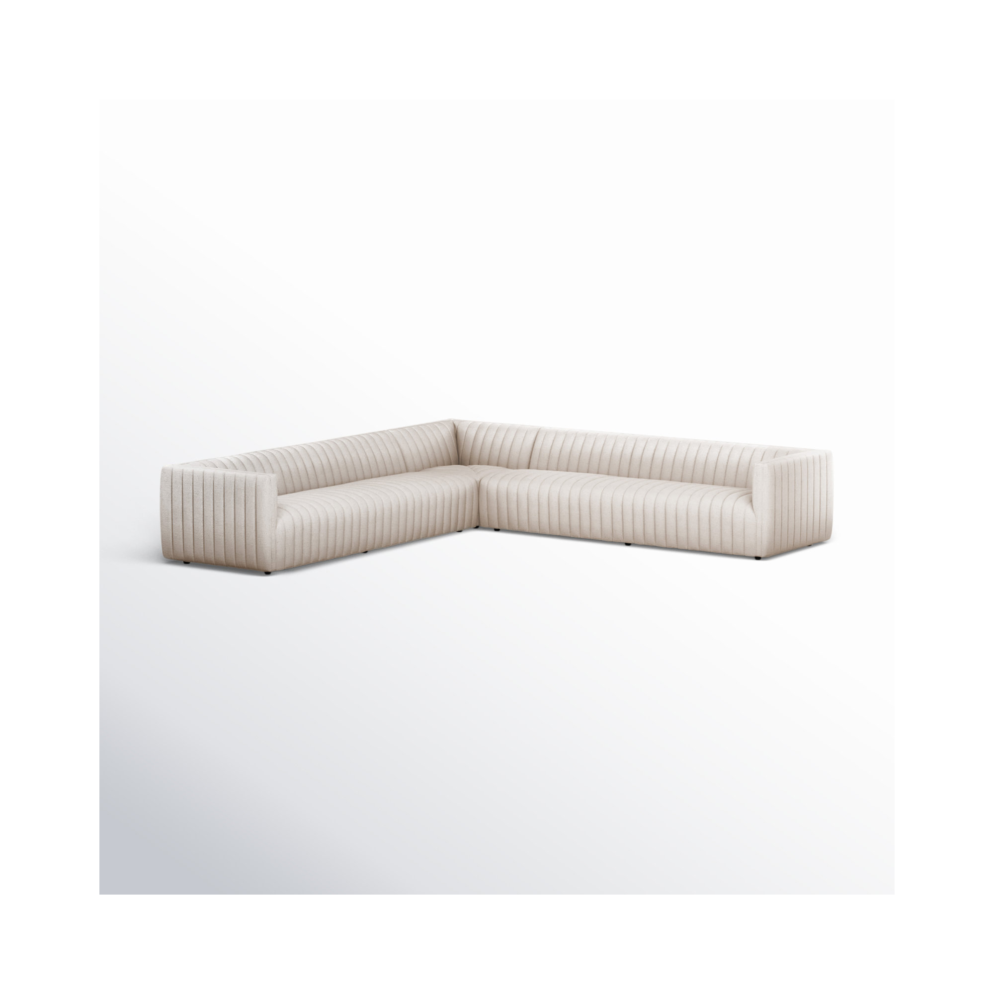 Brandt Modular Upholstered L-Sectional, Natural Rayon Velvet