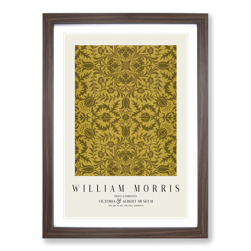 Vine Pattern Vol.1 by William Morris - Picture Frame Art Prints, Walnut, 48cm H x 36cm W x 2cm D