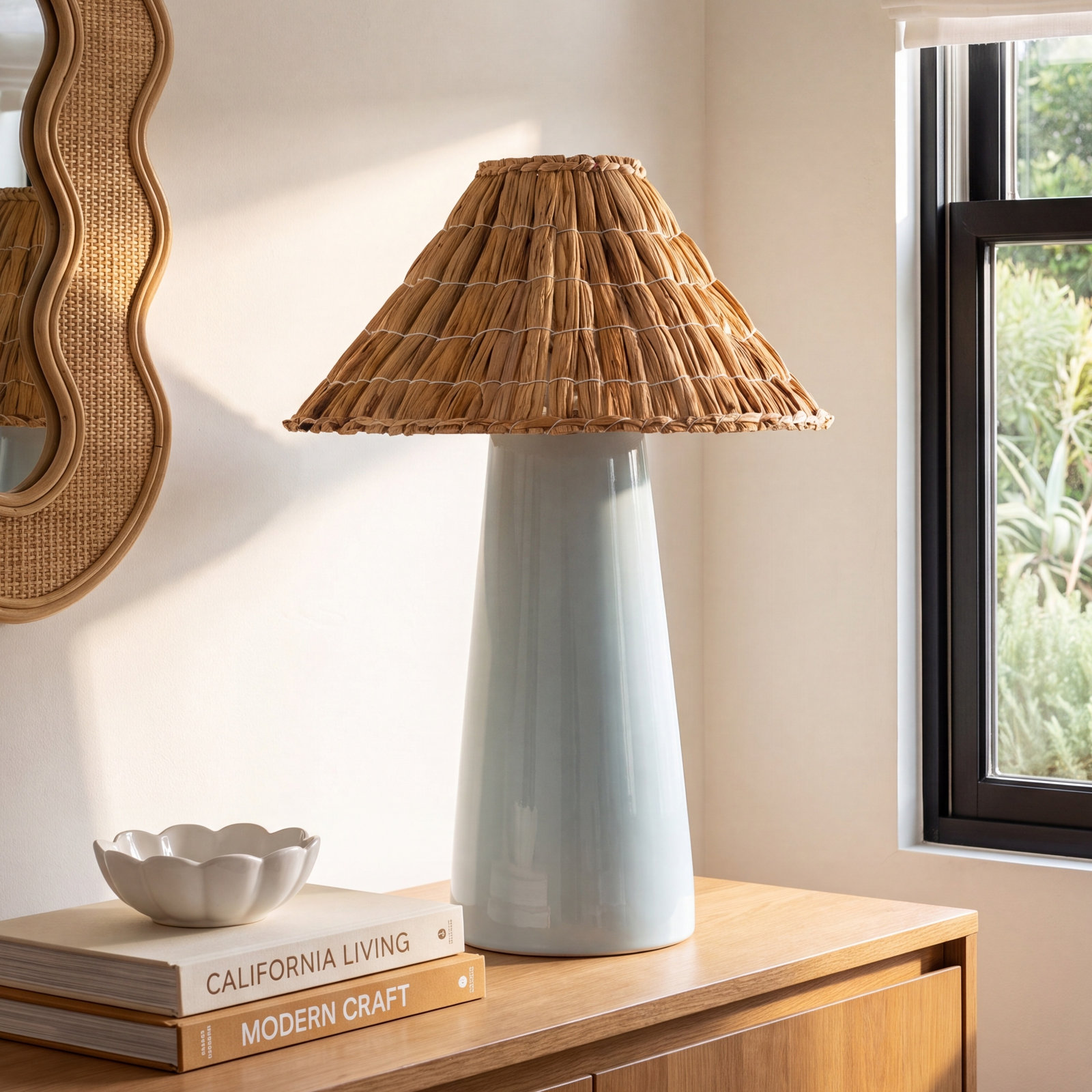 Ceramic Table Lamp, Blue