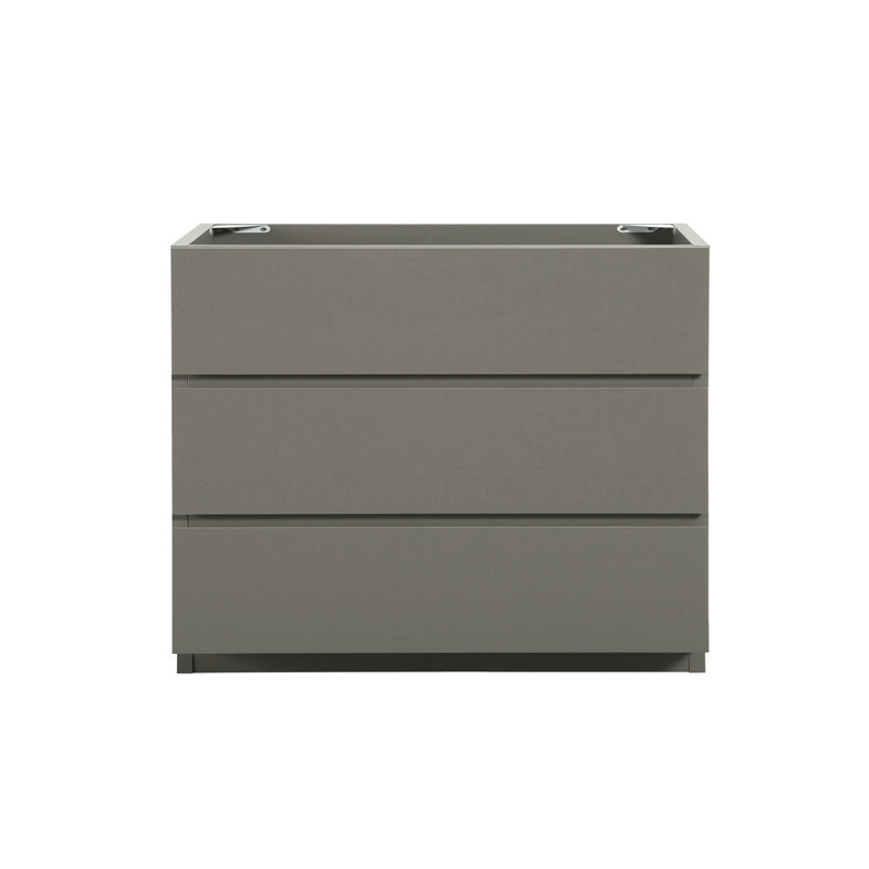 Alice-36,Floor cabinet WITHOUT basin, Gray color, With three drawers, Pre-assembled, Gray