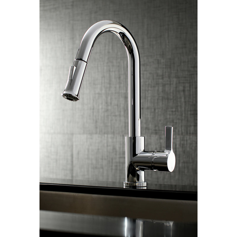 Kingston Brass Continental Single-Handle Pull-Down Kitchen Faucet, Polished Chrome