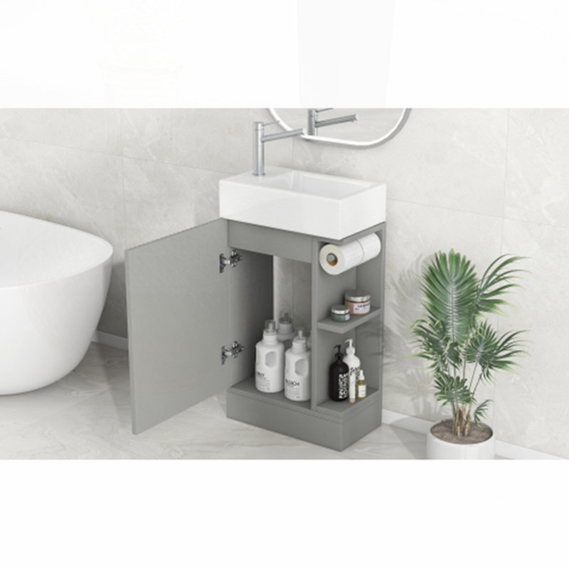 Meuble-lavabo 18,6 po avec lavabo, Gris