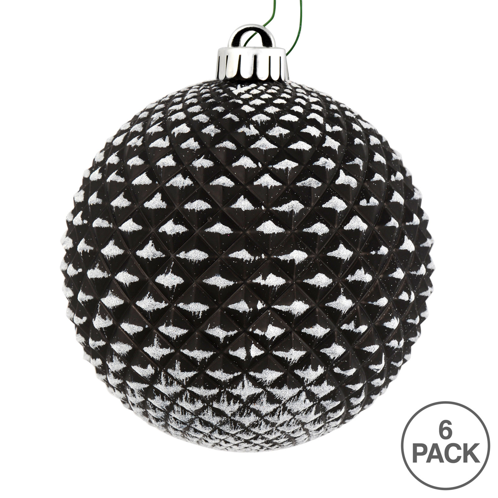 Durian Glitter Ball Ornament, Black