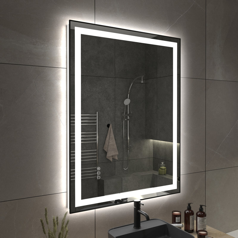 Dokes Super Bright Front & Back LED Lighted Anti-Fog Tempered Glass Bathroom/Vanity Mirror with ETL , 36" x 48"