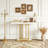 Modern Console Table Faux Marble Sofa Table with LED Lights