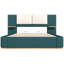 Lit plateforme tapissier grand format - tête de lit à panneau vert avec coins arrondis doux, stable, solide, sans sommier-826476162-826476160