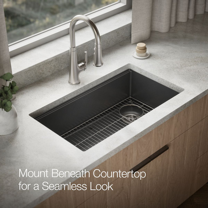 Billings 32-1/2 In. Undermount Single-Bowl Kitchen Sink, Black