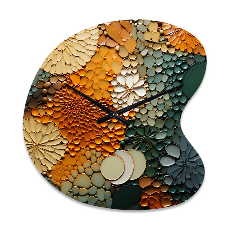 Grande horloge murale multicolore Hardedge Art Earthy Euphony VI, Petit