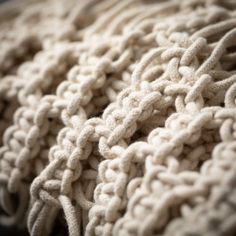 Chemin de table Macrame L 68 po - crème
