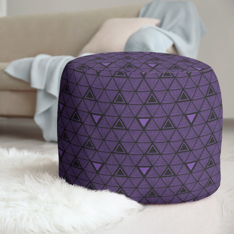 Upholstered Pouf, Dark Purple