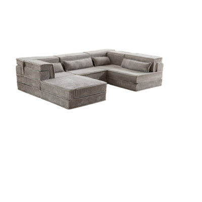 Extra-large Four-seater Bone-free Sectional Sofa With Footstool