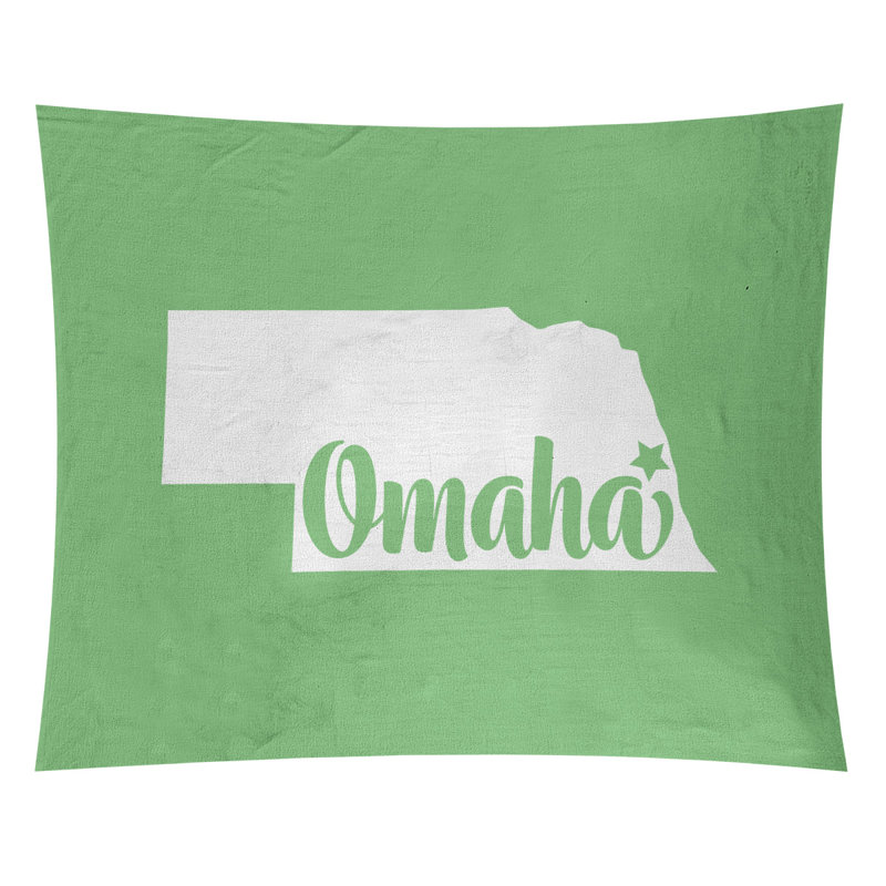Tapisserie Omaha Nebraska, H 27,5 po x l 37,5 po, Vert