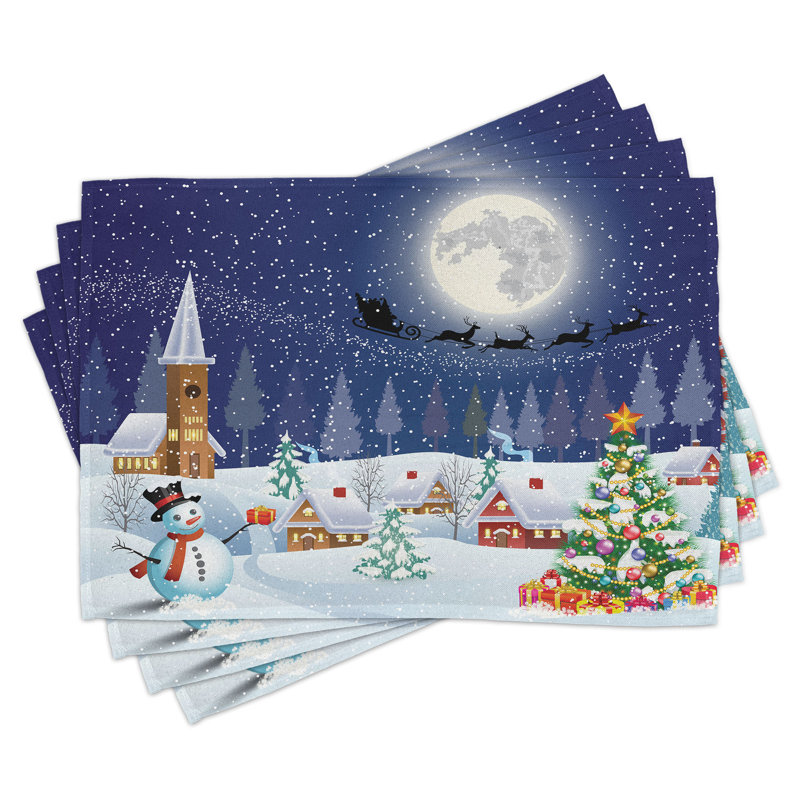 Ensemble de 8 tapis de table East Urban Home Christmas