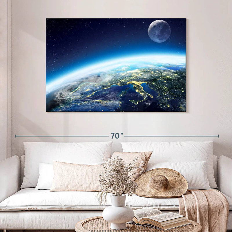 Oberle City Lights From Space, 32" H x 48" W