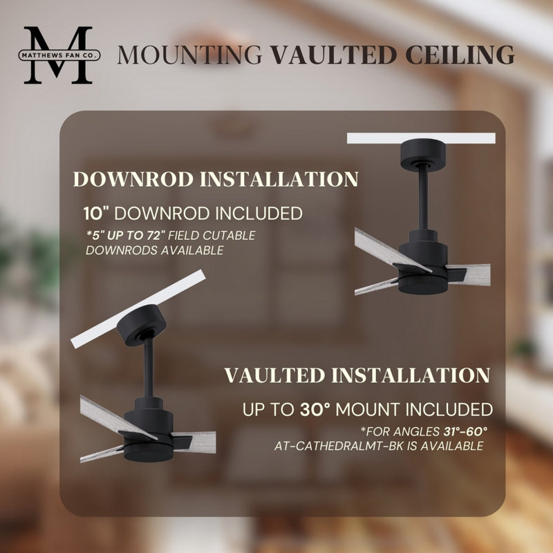 Alessandra Outdoor Downrod Ceiling Fan, Barn Wood Tone, Matte Black