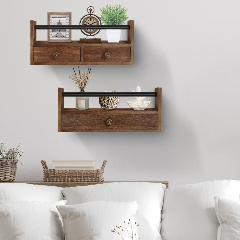 2 Piece Accent Shelf, Brown