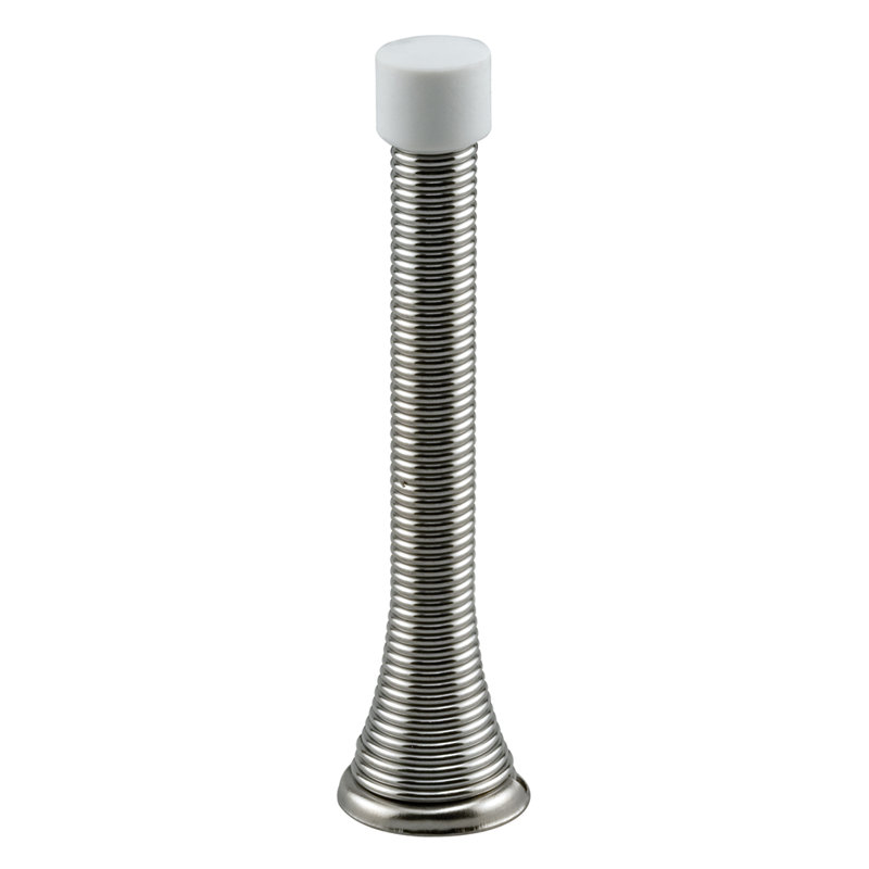 Butoir de porte Prime-Line, acier à ressort, robuste, H 7 po x l 5 po x P 1,1 po, Chrome satiné
