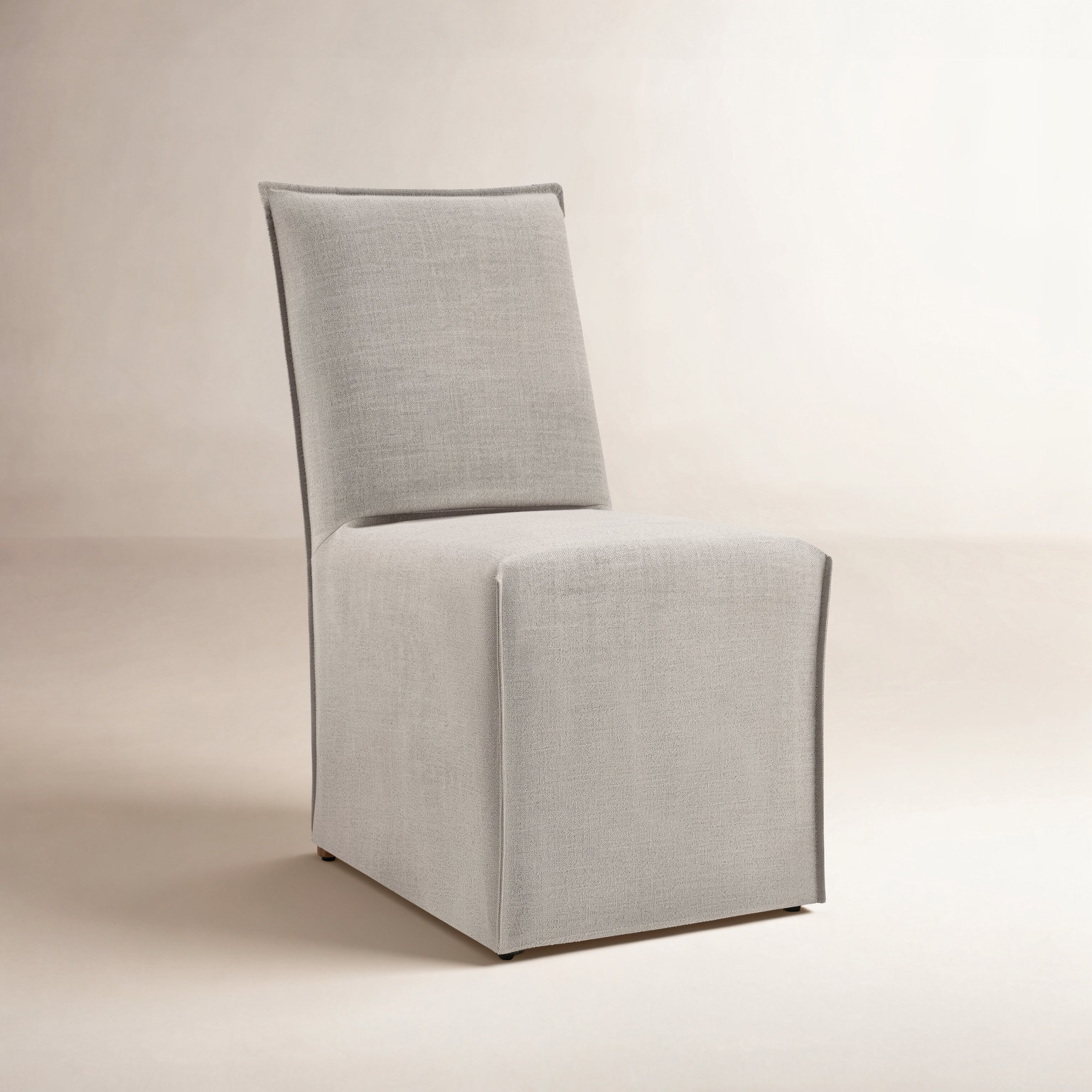 Catalan Linen Parsons Dining Chair, Performance Linen Effie Flax