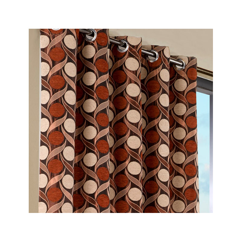 Banta Room Darkening Curtain Pair, 168 W x 183 D cm, Spice