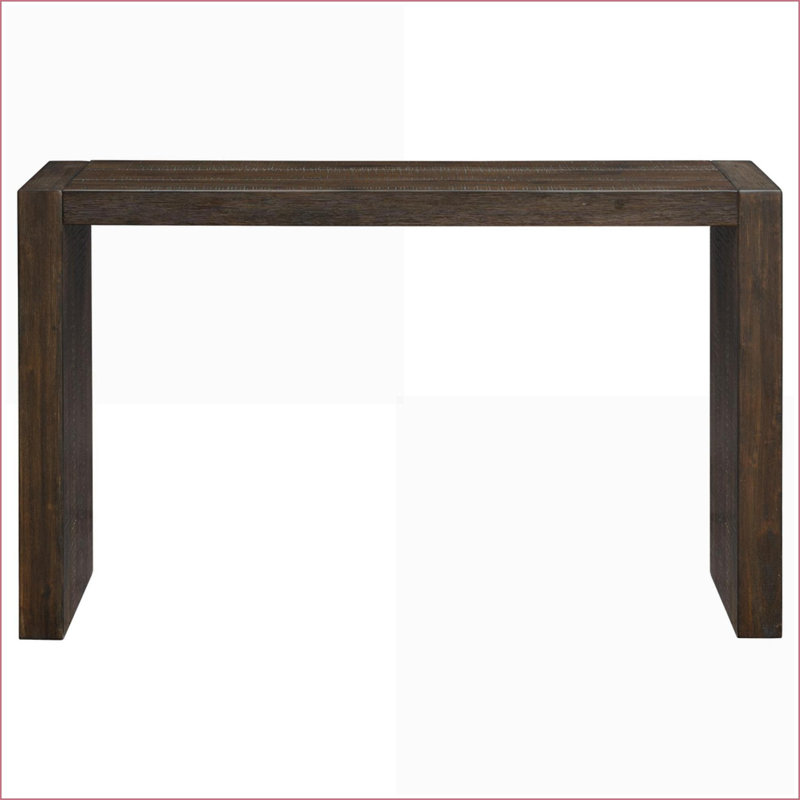 Console moderne en bois massif de 54 po avec finition fumée Tobago, multifonctionnelle pour vestibule de salon, Marron foncé
