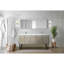 Meuble-lavabo double 72 po Rustic X P 20 po D, avec plateau en marbre de culture