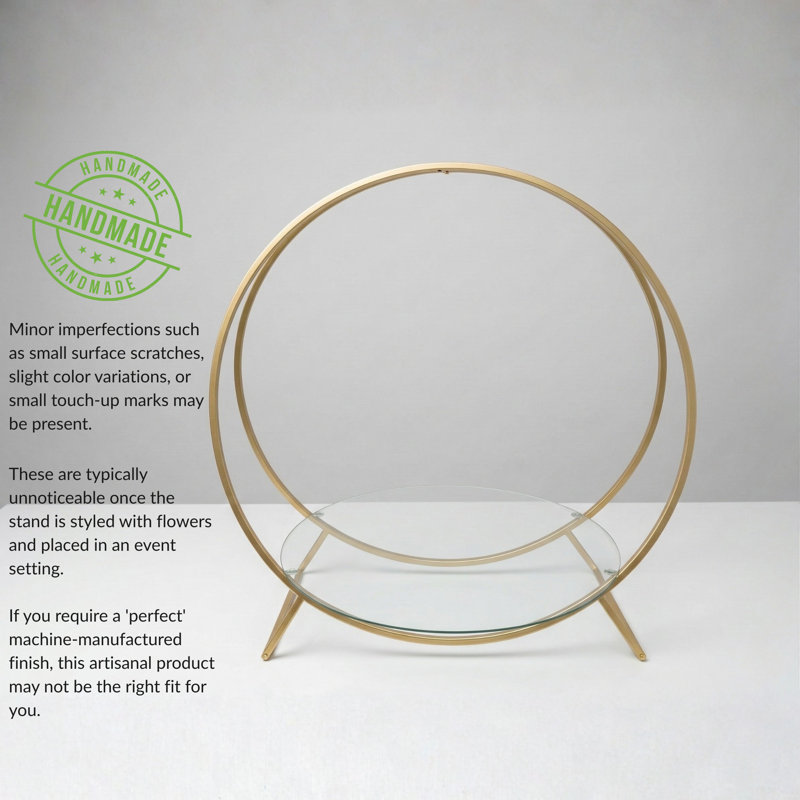     Présentoir à gâteaux à deux cercles de luxe et arche florale - centre de table rond en métal de 24 po ou 32 po pour les mariages et les événements