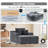 67" Oversized Compression Chaise Lounge Chair Indoor, Boneless Sleeper Sofa Bed with 3 Pillows, 2 Cup Holders & Storage Pocket,Corduroy Deep Seat Lounge Chair for Living Room, Bedroom, Office-1840005236