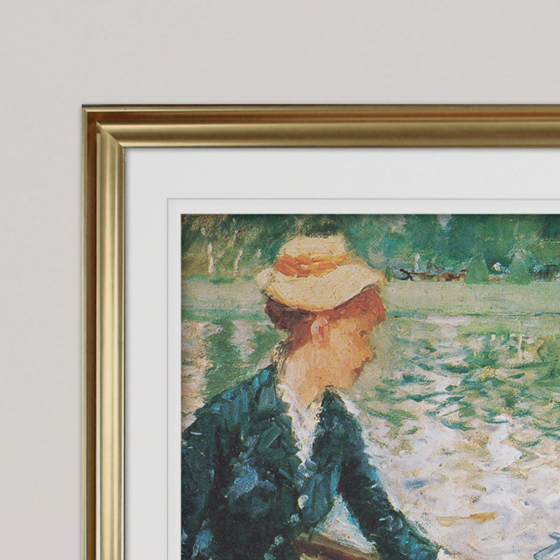 « a summer day » par claude monet, impression, Cadre doré, H 31 po x l 43 po x P 1,5 po