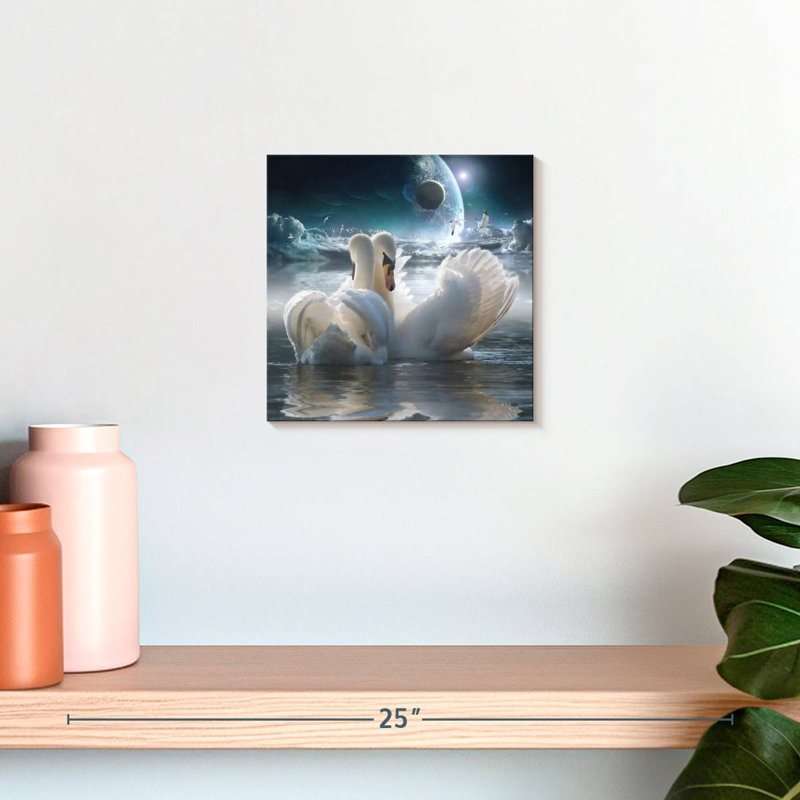 Brampt Celestial Swans, 10" H x 10" W