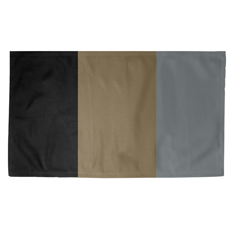 Tapis noir à rayures de hockey national, Rectangle 3 pi x 5 pi, Oui