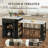 Extendable Kitchen Island with Storage - Expandable Countertop, 2 Cabinets & Shelves - Black-1673959792