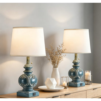 Vintage Farmhouse Table Lamp Set (2-Pack)
