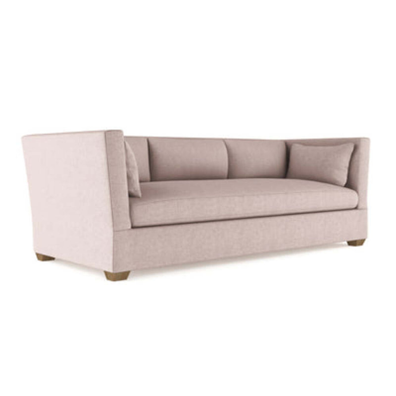 Rivington Flare Square Track-Arm Sofa, Box Weave Linen Oyster, 31" H x 96" W x 37" D, Weathered