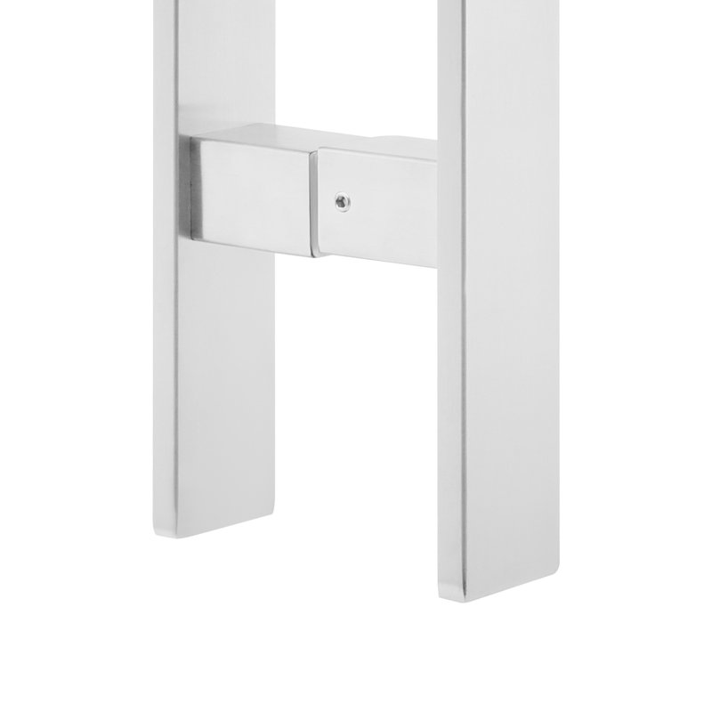 Poignée de porte à double face à tirer, poignée de porte en forme de H (1,57 (l)), 17.72", Argent satiné