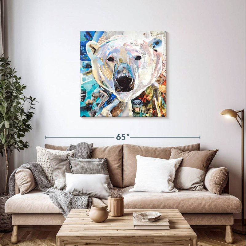 Brampt Polar Bear Collage, 36" H x 36" W