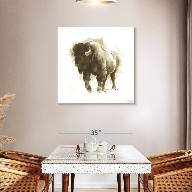 Brampt Rustic Bison II, 36" H x 36" W