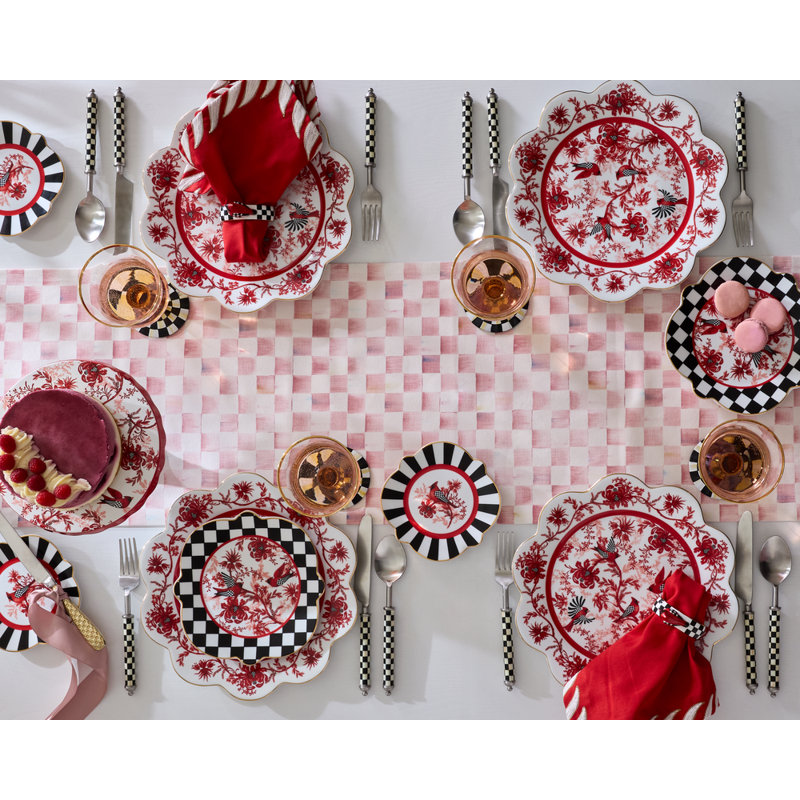 Rosy Check Table Runner
