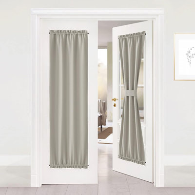 Blackout Curtain for French Door, Rod Pocket Thermal Insulated Drapes Privacy Window Panel for Living Room/Doorways/Classroom, 1 Panel
