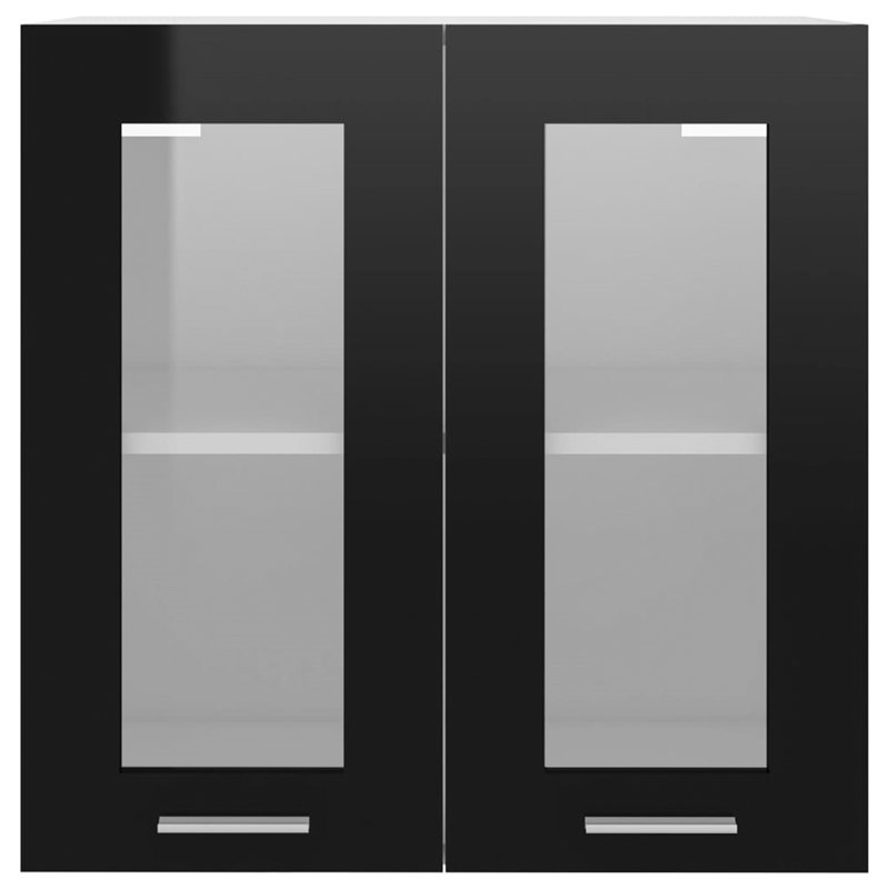Black Hanging Glass Cabinet 60X31x60 Cm, Black