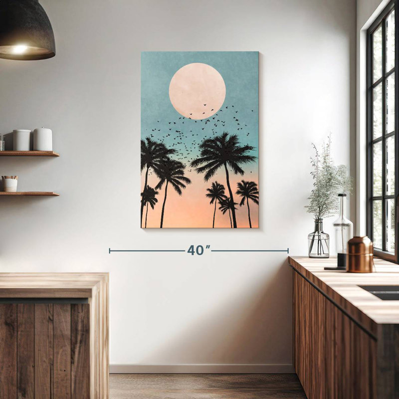 Harnek Palm Tree Sunrise, H 39 po x l 26 po