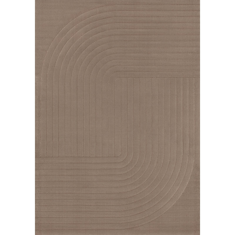 Tapis intérieur / extérieur géométrique ton sur ton / uni 8 pi x 11 pi (7 pi 10 po x 10 pi 10 po), brun, art déco - salon, chambre à coucher, salle à manger et cuisine