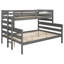 Lit superposé simple au-dessus de grand lit en bois avec échelle, cadre de lit convertible en bois massif avec garde-corps, aucun sommier tapissier requis,-1086020540