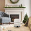Banc chic avec repose-pieds blanc: petit tabouret rond avec rangement, mousse Ca117 moelleuse pour le salon