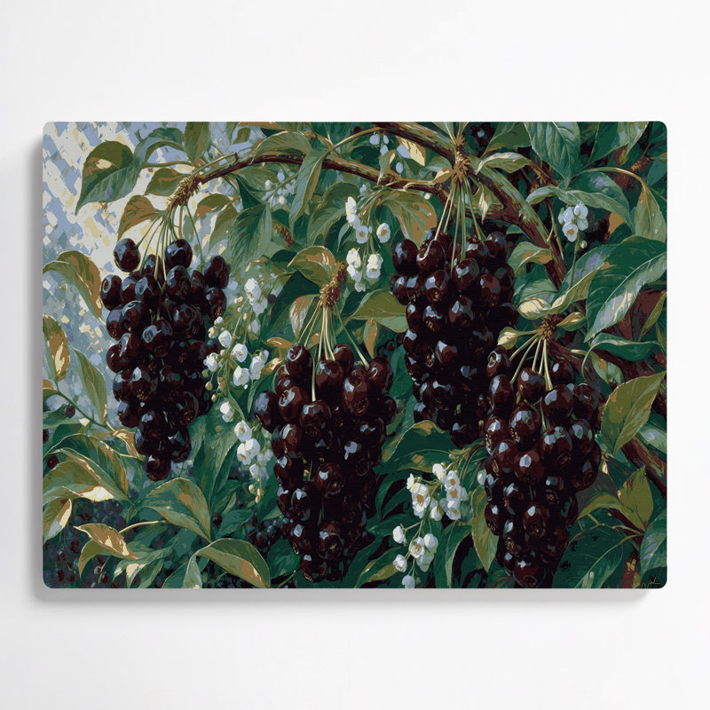 Art mural en métal noir Fruit Chokecherry, H 11 po x l 14 po