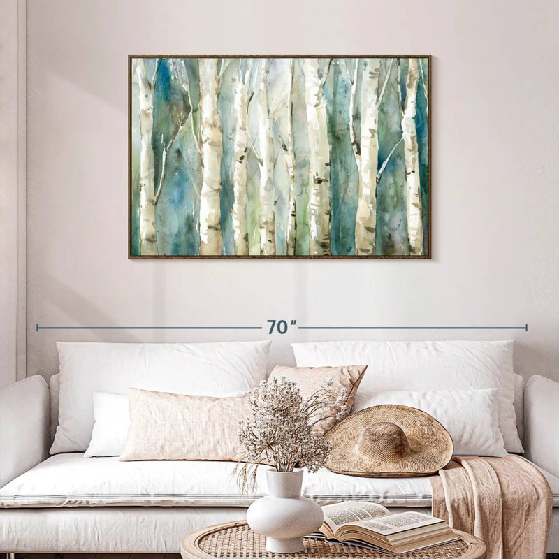 Birch River Walk, 43 po x 29 po, Cadre flottant noyer