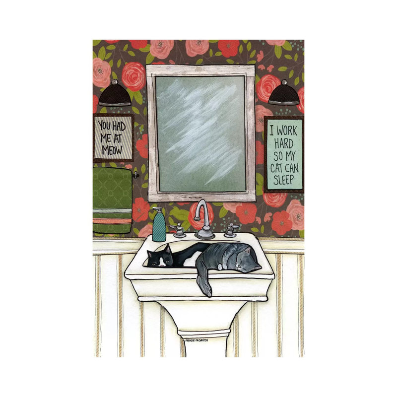 «So My Cat Can Sleep» - reproduction, H 26 po x l 18 po x 1,5 po, Toile tendue